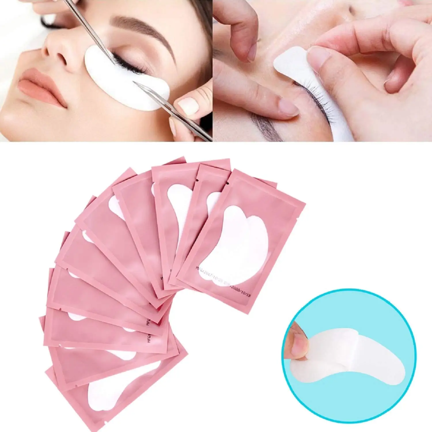 

100Pcs Set Gel pads for eyelash extensions Comfy and Cool Under Eye Pads for Eyelash Extensions Eye Patches Beauty Tool