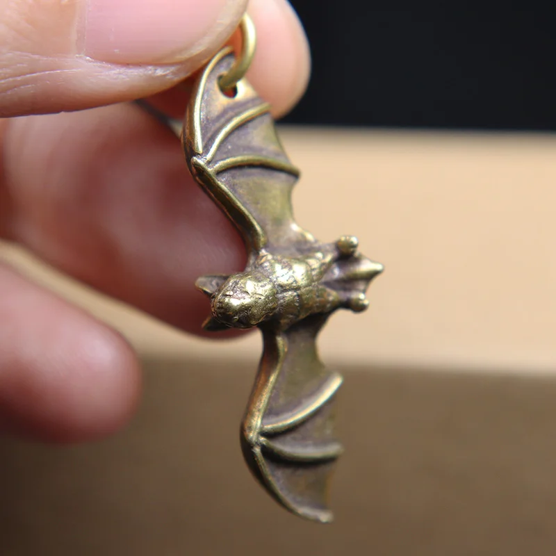 Мини-подвески в виде летучей мыши латунные Брелоки-статуэтки