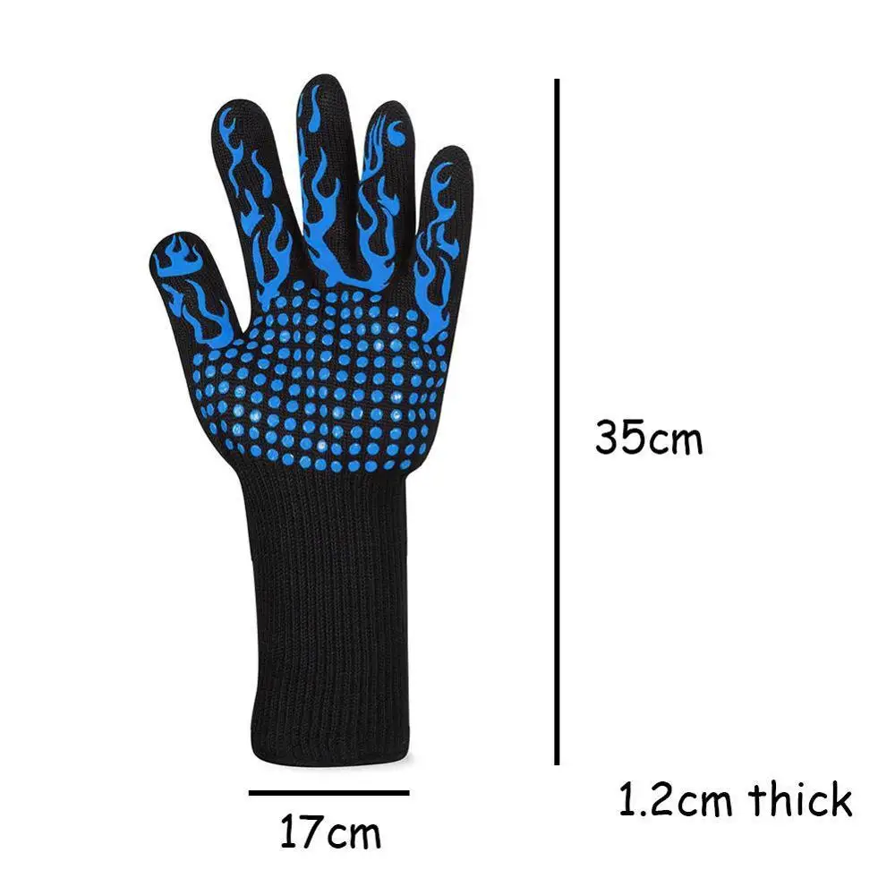 

1Pcs Bbq Handschoen Hittebestendige Barbecue Oven Handschoenen Keuken Brandwerende Handschoenen Anti-Brandwonden Anti-Slip