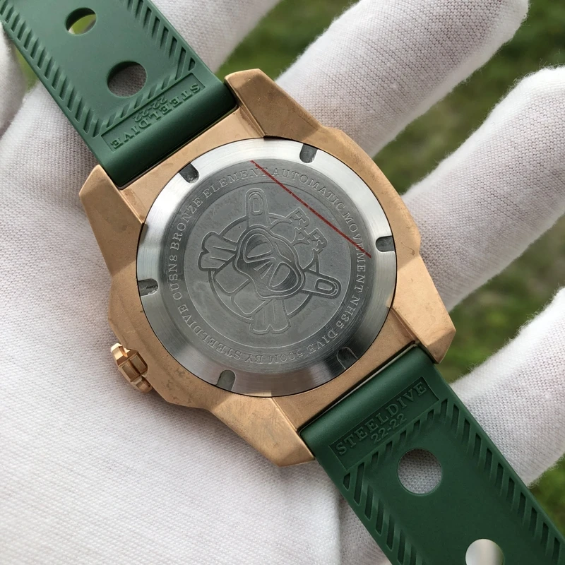

Steeldive 500m Diving Automatic Bronze Men Watches Sapphire Crystal Rubber strap Mechanical Wrist watch Relogio Masculino