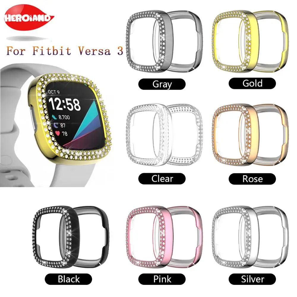 Защитный чехол на 360 градусов для Fitbit Sense/Versa 3 Band ПК Versa Frame защитный