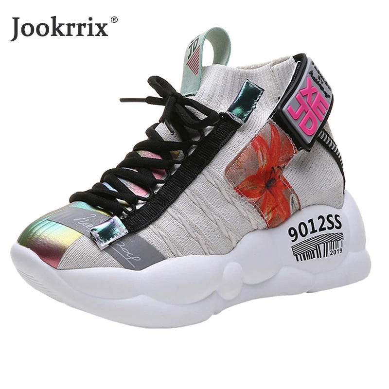 Jookrrix женские повседневные сетчатые увеличенные 6 см массивные туфли для девочек