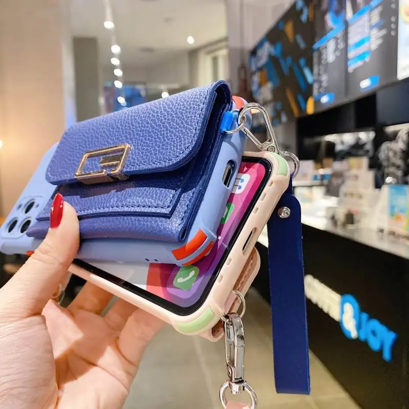 

Four Corners Drop Resistance TPU Phone Case For iPhone 11 12 Pro Max X XS XR 8 7 Plus SE 2020 Portable Shell Card Package Cover