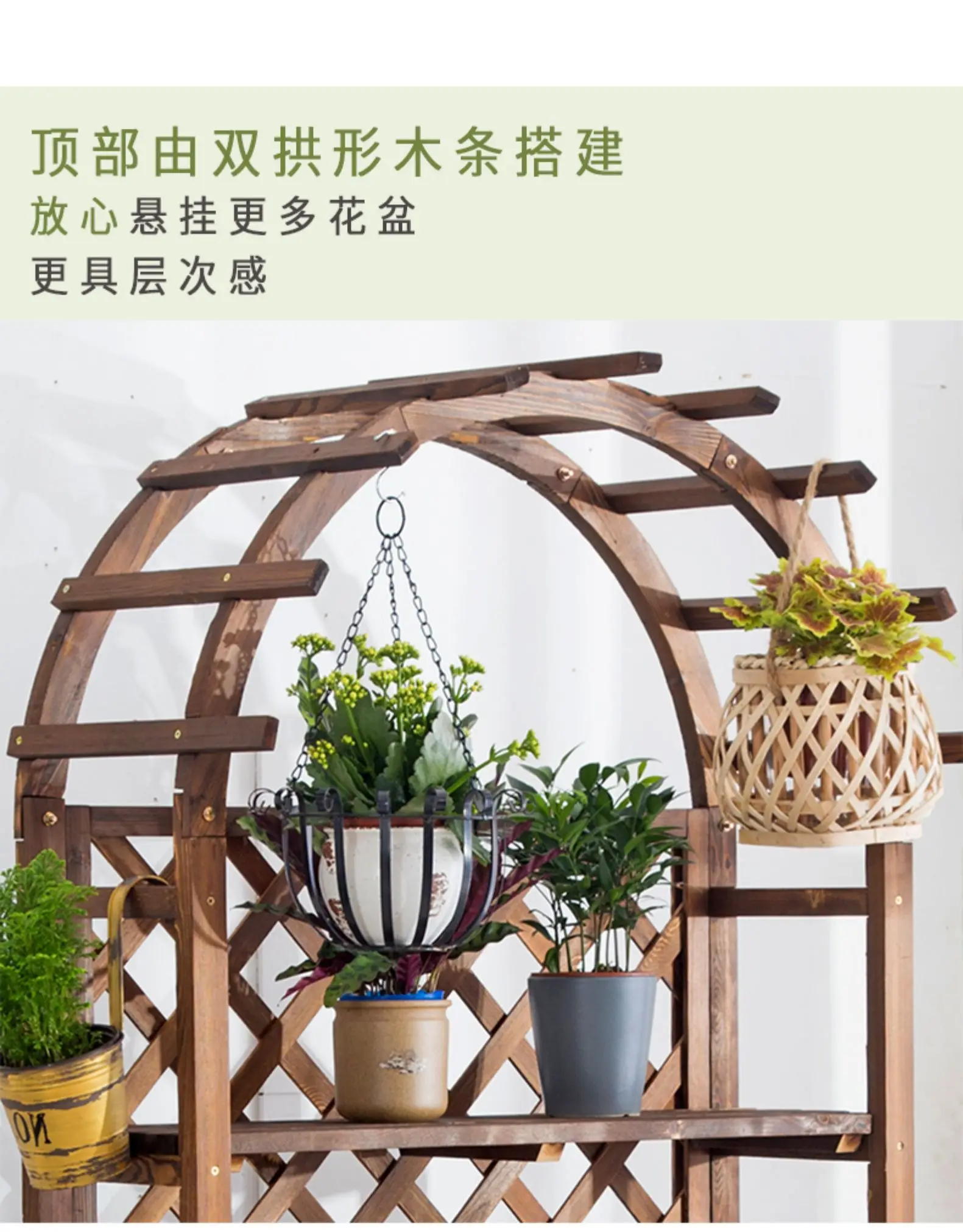 

Anti-corrosion Wooden Flower Stand Solid Wood Multi-layer Flower Shelf Indoor Living Room Pot Rack Plant Shelf Floor-standing