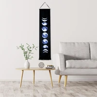 wall art for home decorations linen moon phases tapestry black and white nine phases of the full growth cycle of the moon