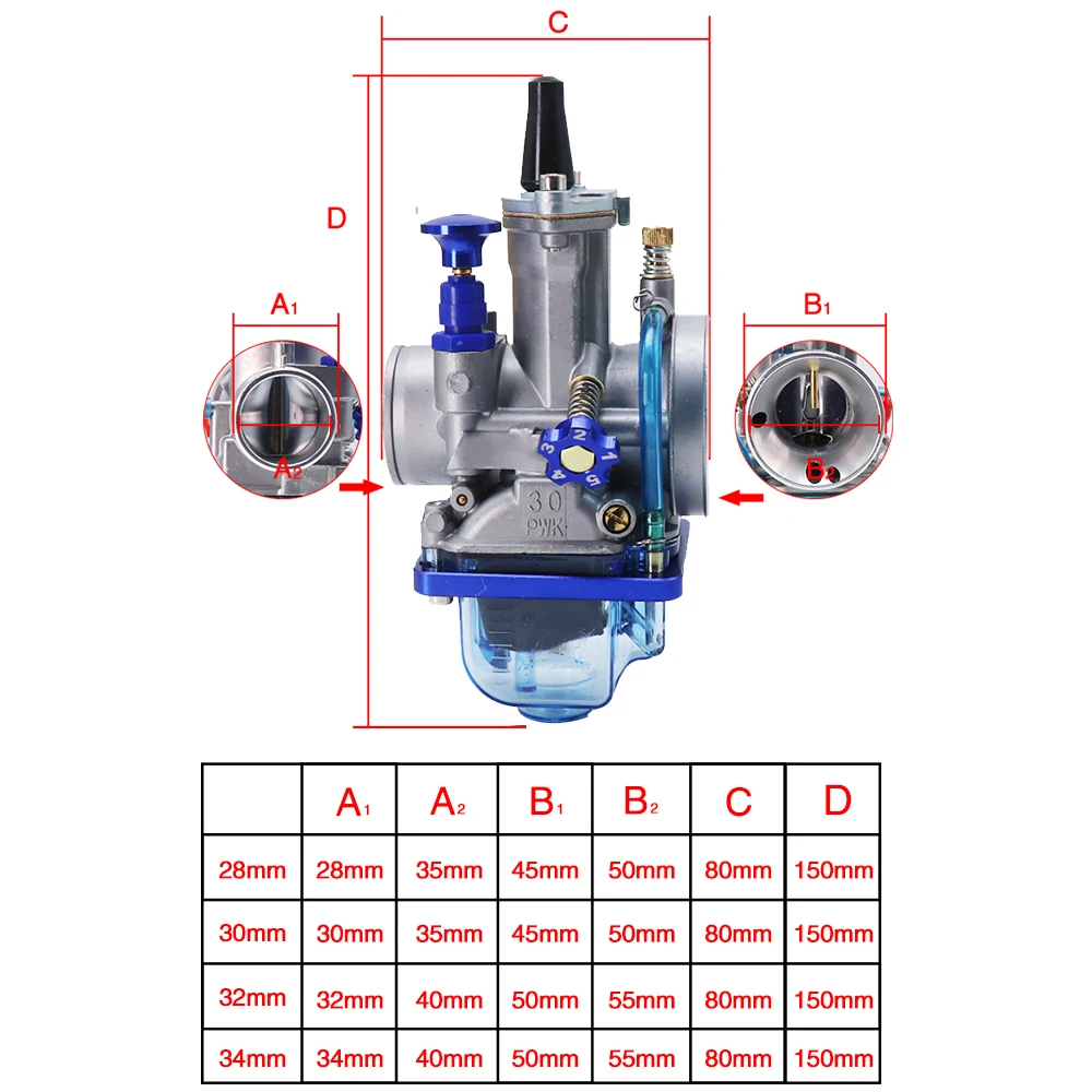 Синий карбюратор ALconstar PWK 28 30 32 34 мм для Keihin с Power Jet Yamaha Suzuki Honda KTM 125 300cc внедорожный