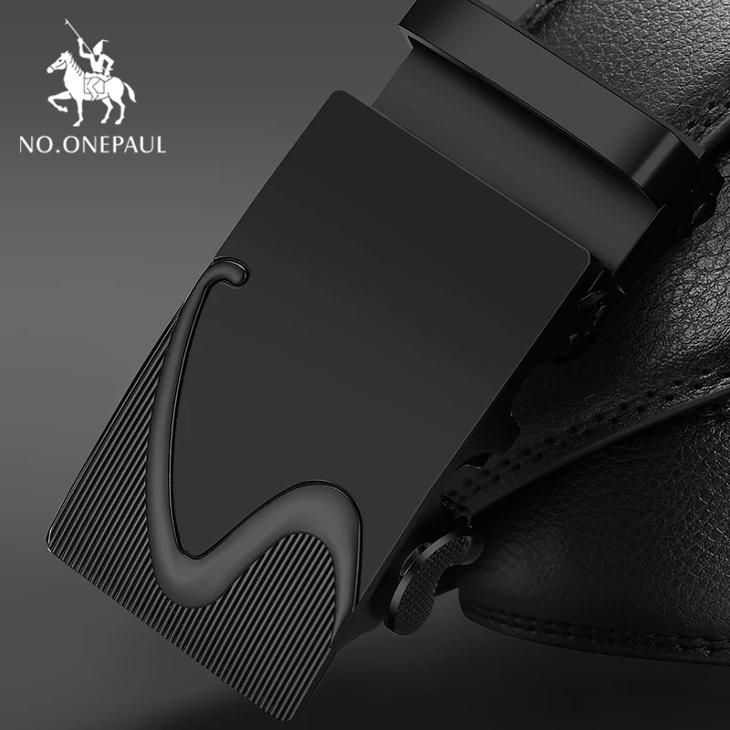 HS02 NO. ONEPAUL, роскошный бренд, мужской из натуральной кожи, ремни для мужчин, высокое качество, ремень, автоматическая пряжка, черные, широкие пояса - Цвет: HS02