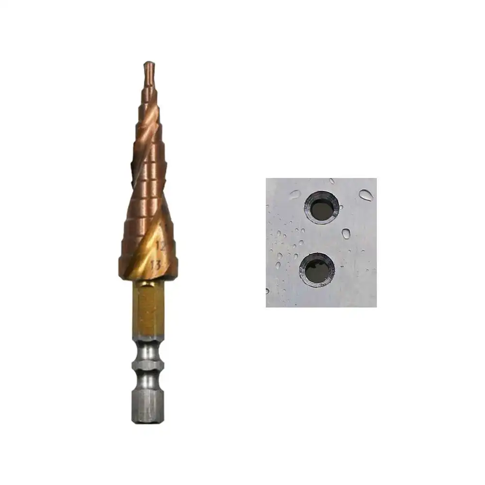 

M35 Step Drill Bit 3-13mm Hole Hex Shank Hexagon Handle Double Edge Deburring Multi Functional Stainless Steel Supplies