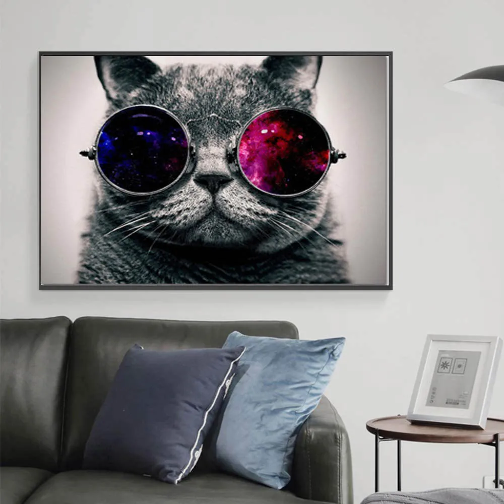 Декоративная картина животное кошка картинки Гостиная Спальня украшение холст