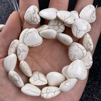 natural stone beads heart shape white turquoises beads for jewelry making diy bracelet necklace accessories for women gifts