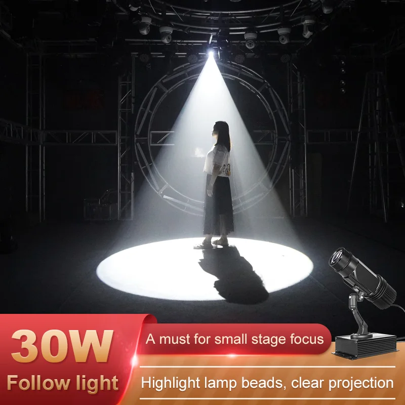 30w Led Follow Spot Light LED Lights Professional Profile DMX Follow Spot Projector Logo Projector for Party Stage Show