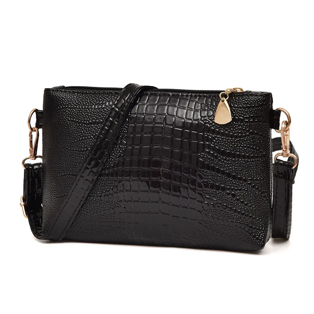 Маленькие сумки через плечо с клапаном женская модная сумка крокодиловым узором