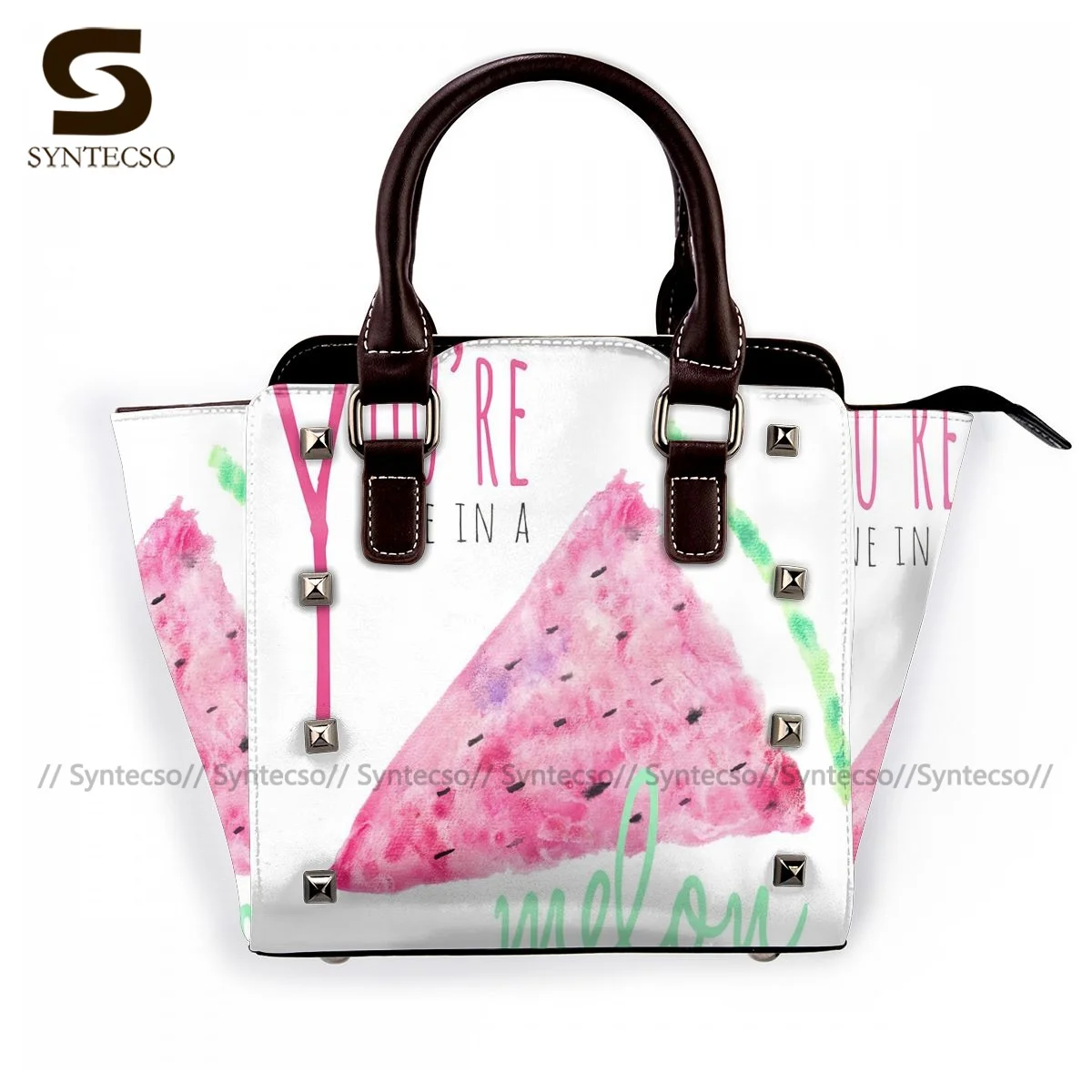 

Watermelon Shoulder Bag Retro Leather Handbag Business Woman Fashion Bags