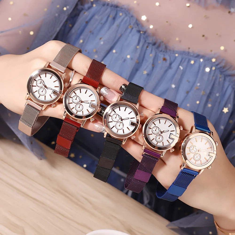

The new simple no logo classic small dial Milan women's watch with iron-absorbing stone personality hot-selling lazy watch women