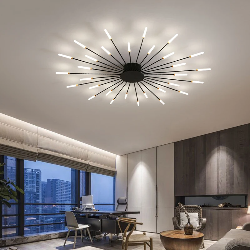 Lámparas LED para techo, luminarias modernas con onda de aluminio, perfecta para sala o dormitorio