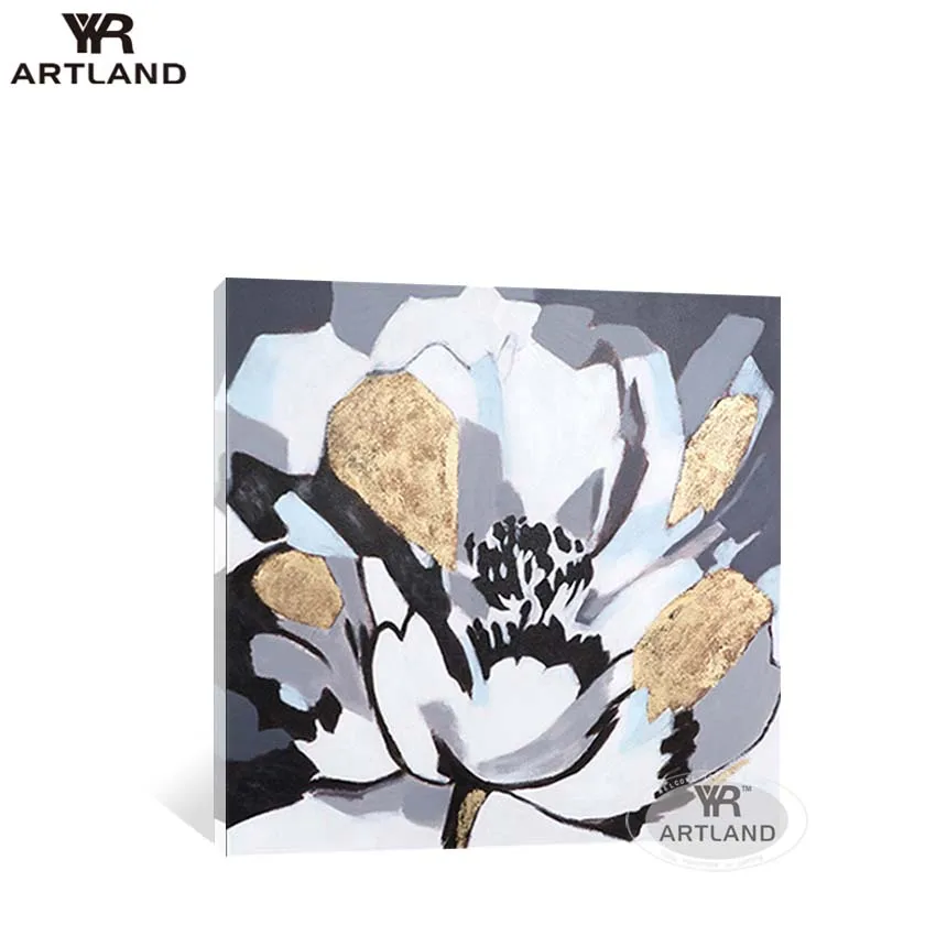 Картина маслом на холсте с абстрактными цветами ручная работа для гостиной