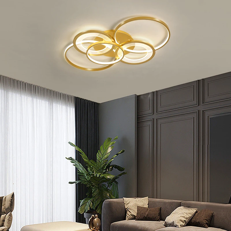 

Verllas Золотые круглые кольца, современный светодиодный потолочный светильник для спальни, гостиной, luminarias para teto, потолочный светильник для с...