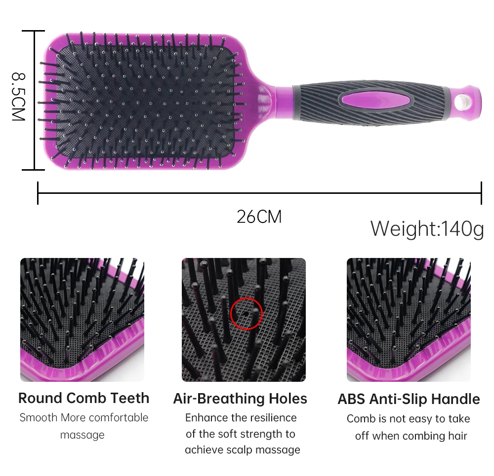 

Round Nylon Teeth Anti-slide Rubble Handle Air Cushion Brush Hair Scalp Massage Comb Women Hair Brush Massage Comb