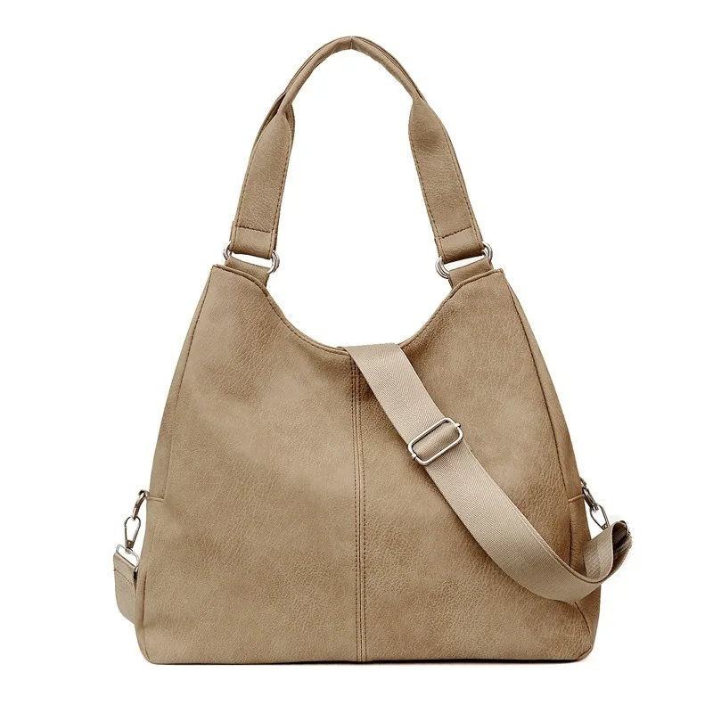 Мягкая вместительная сумка через плечо из искусственной кожи для женщин