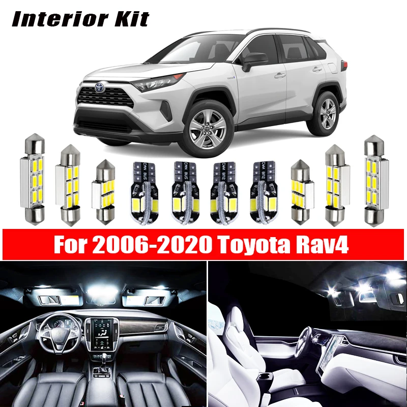 10 шт. для Toyota Rav4 RAV 4 2006 2016 2017 2018 Canbus светодиодное освещение салона автомобиля карта