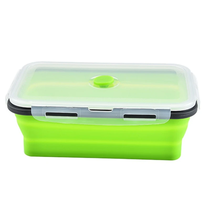 

Plastic Food Storage Containers With Lids -4PC Silicone Collapsible Lunch Box
