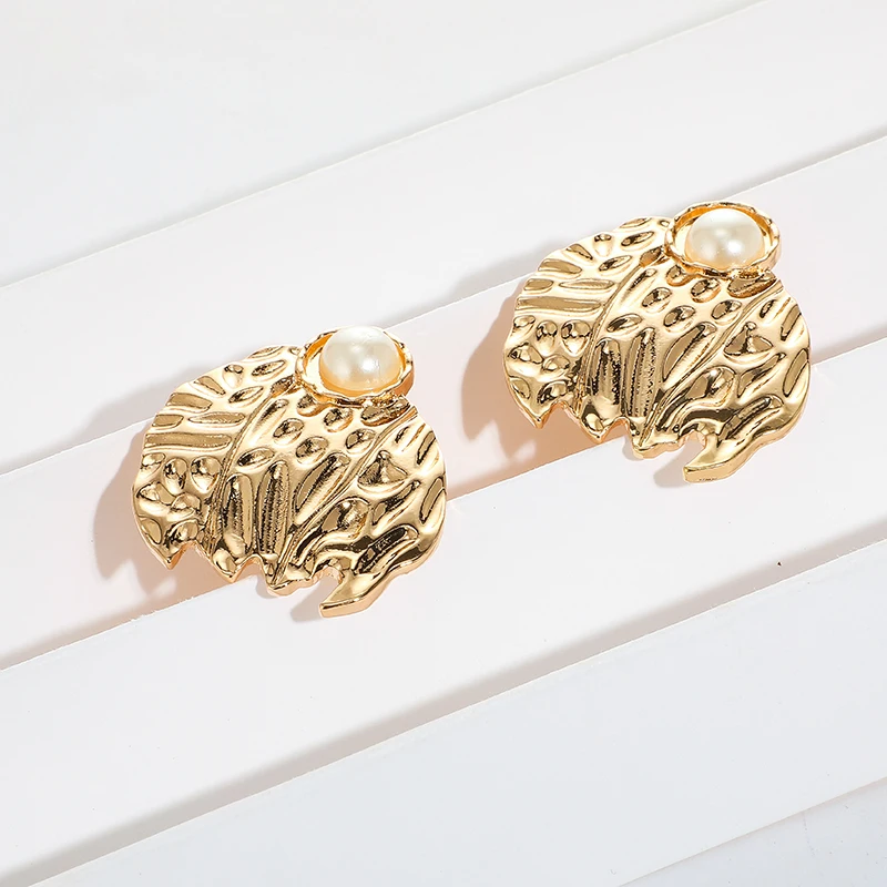 Серьги Tocona в стиле панк с геометрическим орнаментом большие размеры жемчужные