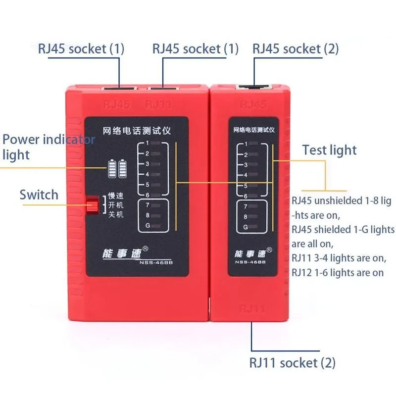 

Network rj45 tester tool wire RJ11 rj12 line telephone rj 45 8p lan 8p8c cable internet ethernet rg 6p4c rg45 1-2-3-4-5-6-7 H0K4