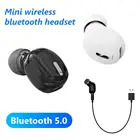 Миниатюрные наушники-вкладыши 5,0, невидимая Беспроводная Bluetooth-гарнитура, одноушные беспроводные наушники, Bluetooth-наушники, гарнитура Handsfree, стереогарнитура