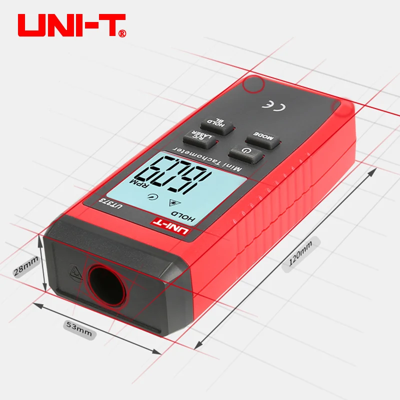 Компактный цифровой лазерный тахометр UNI-T UT373 Бесконтактный диапазон оборотов в