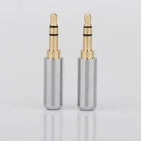 audio 3 5mm plug connector 3 pole gold plated metal earphone adapter soldering for diy stereo headset earphone replacement