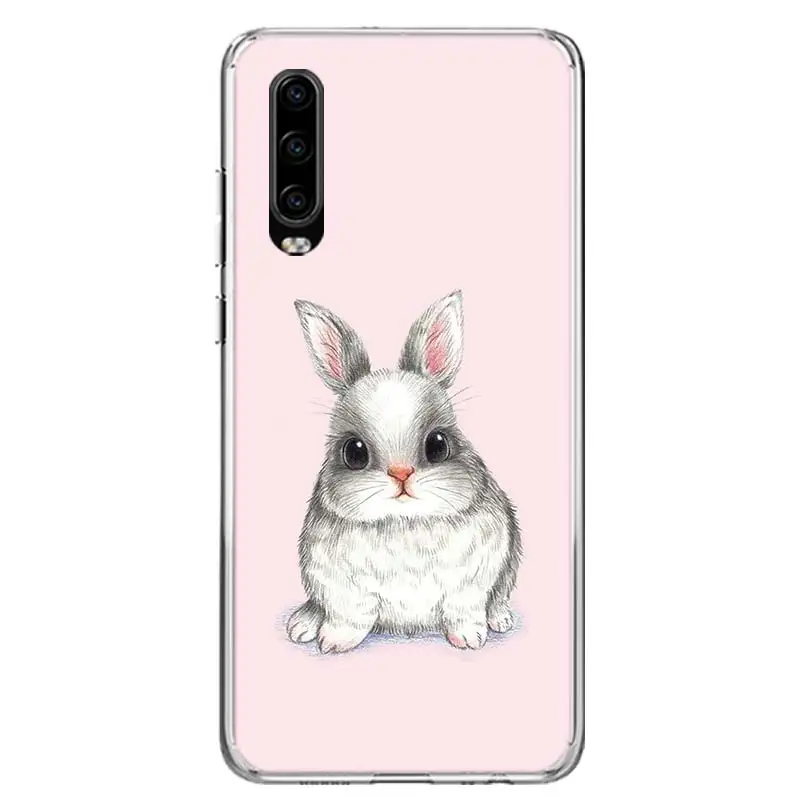 Чехол для телефона Kawaii Bunny Funda Huawei P50 P30 Lite P20 P40 Pro P10 P Smart Z 2021 Y5 Y6 Y7 Y9 2019 чехол Coque |