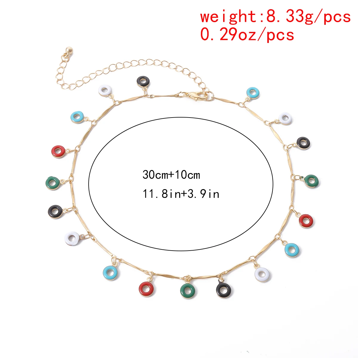 

Lacteo Bohemian Colorful Copper Round Circle Pendant Necklace 2020 Fashion Summer Beach Choker Necklace Jewelry for Women Gifts