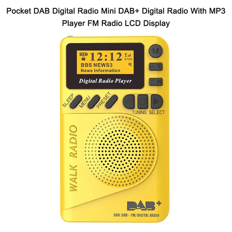 Карманное мини радио P9 портативное цифровое DAB + перезаряжаемая батарея FM ЖК