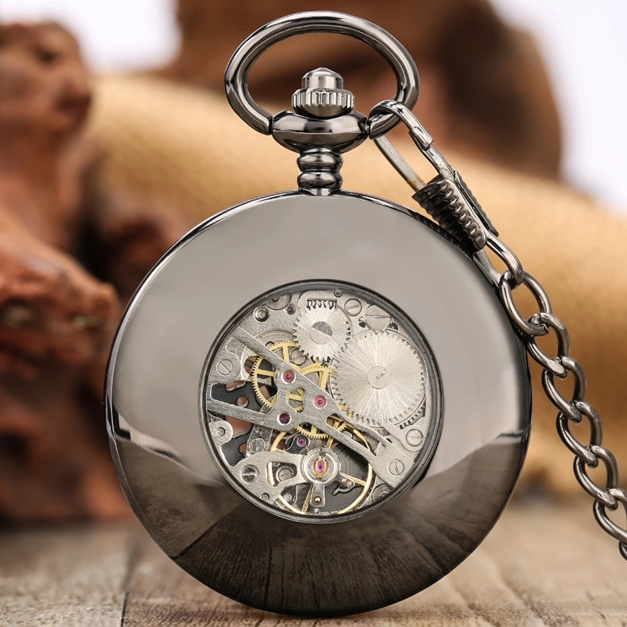 Механические карманные часы в стиле стимпанк, с черным павлином и римскими цифрами от AliExpress WW