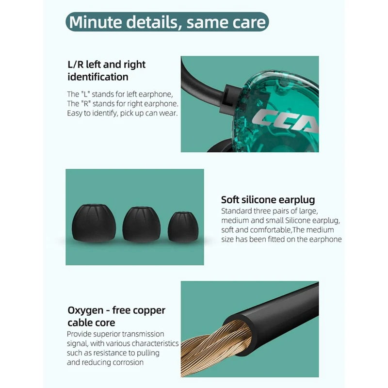 

CCA CSA in Ear Wired Earphone Monitor Headphones Noise Reduction Earbuds Sport Noise Reduction Headset Without Mic