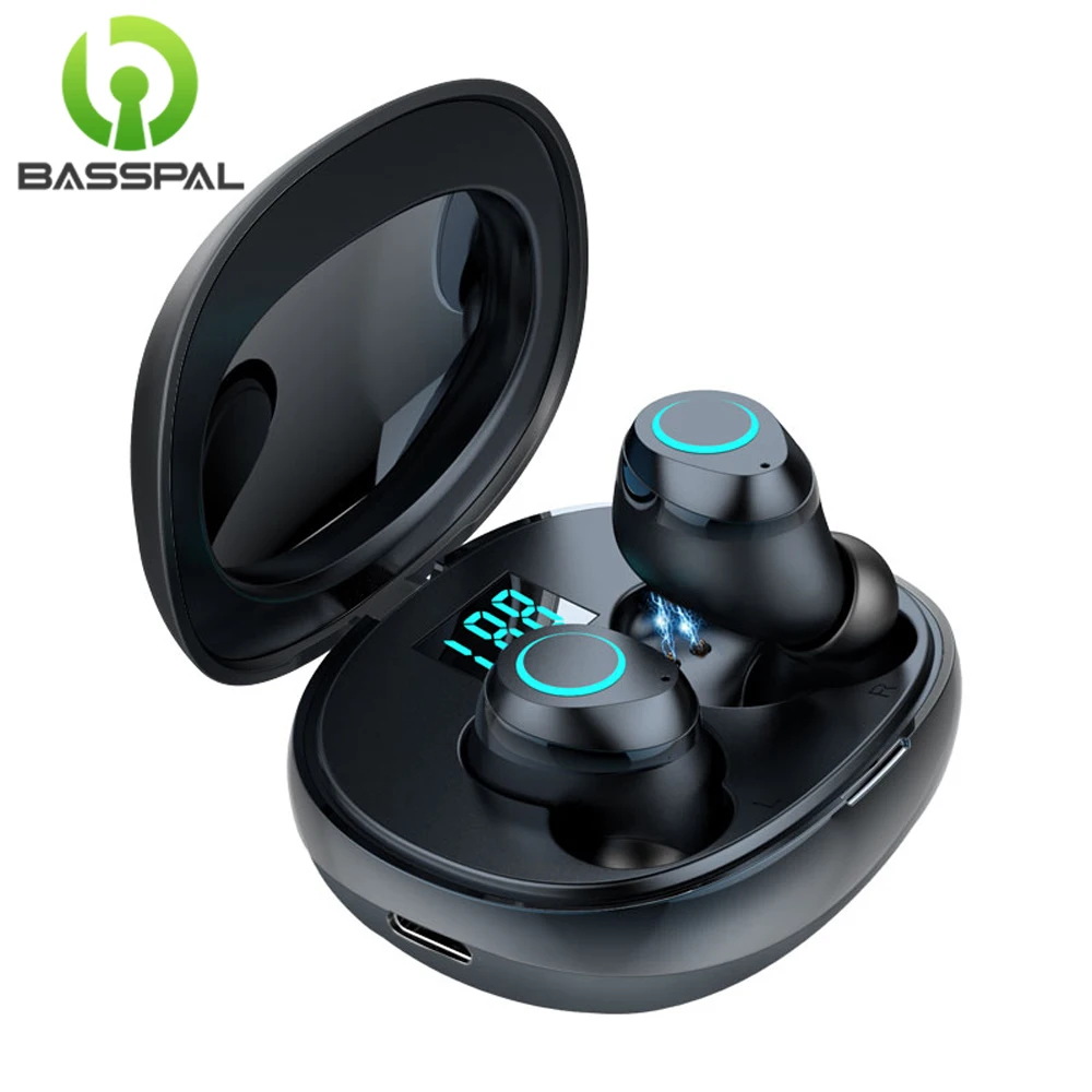 

BassPal TWS Bluetooth-compatible Earphones 5.0 Touch Control Handsfree Wireless Earbuds I07 With Charging Case Sport Earphones