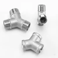 14 38 12 34 1malemalefemale threaded 3 way tee t pipe fittingdn8 dn10 dn15 dn25 bsp threaded ss304 stainless steel