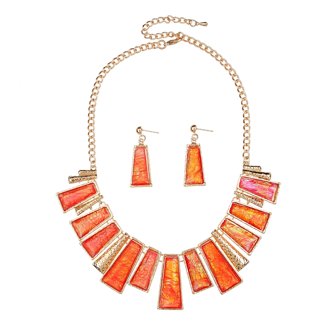 Женский комплект ювелирных изделий MINHIN набор ожерелье и серьги с зеленым