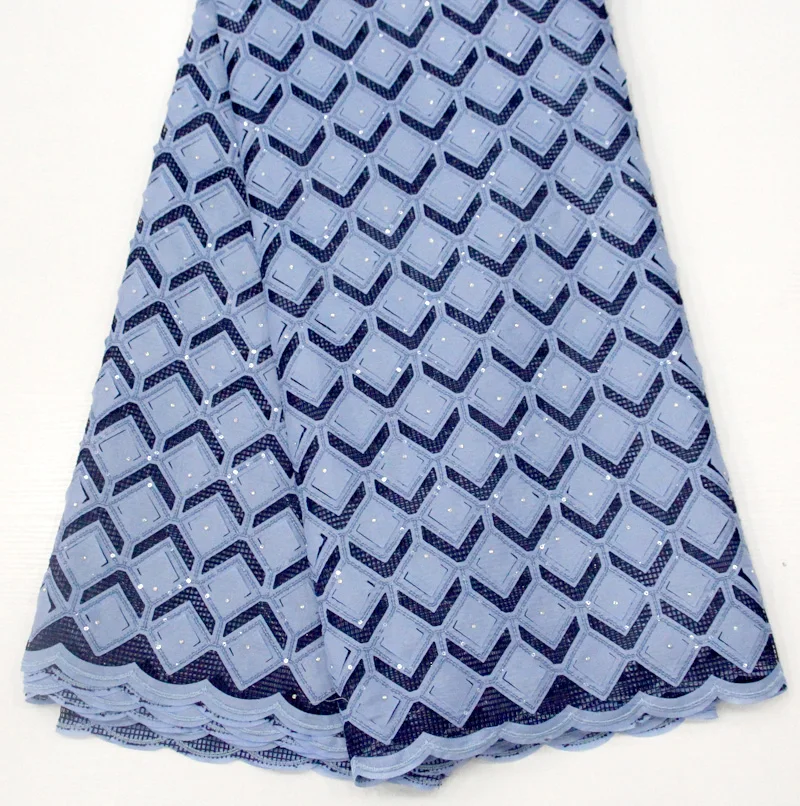 

High Quality French Mesh Lace Fabric Swiss Aqua Stones Laces 2019 African Asoebi Styles Lace Fabric