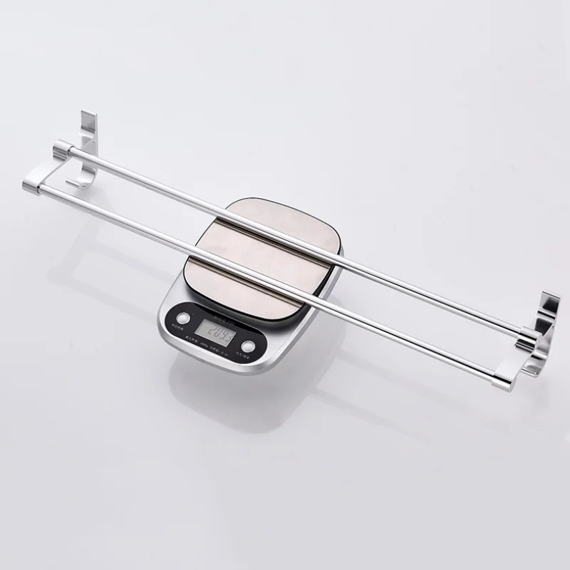 

Wall Mounted Towel Rack Holder Hook Hanging Bar Shelf For Bathroom Home Organizer Long Wall Hook Silver