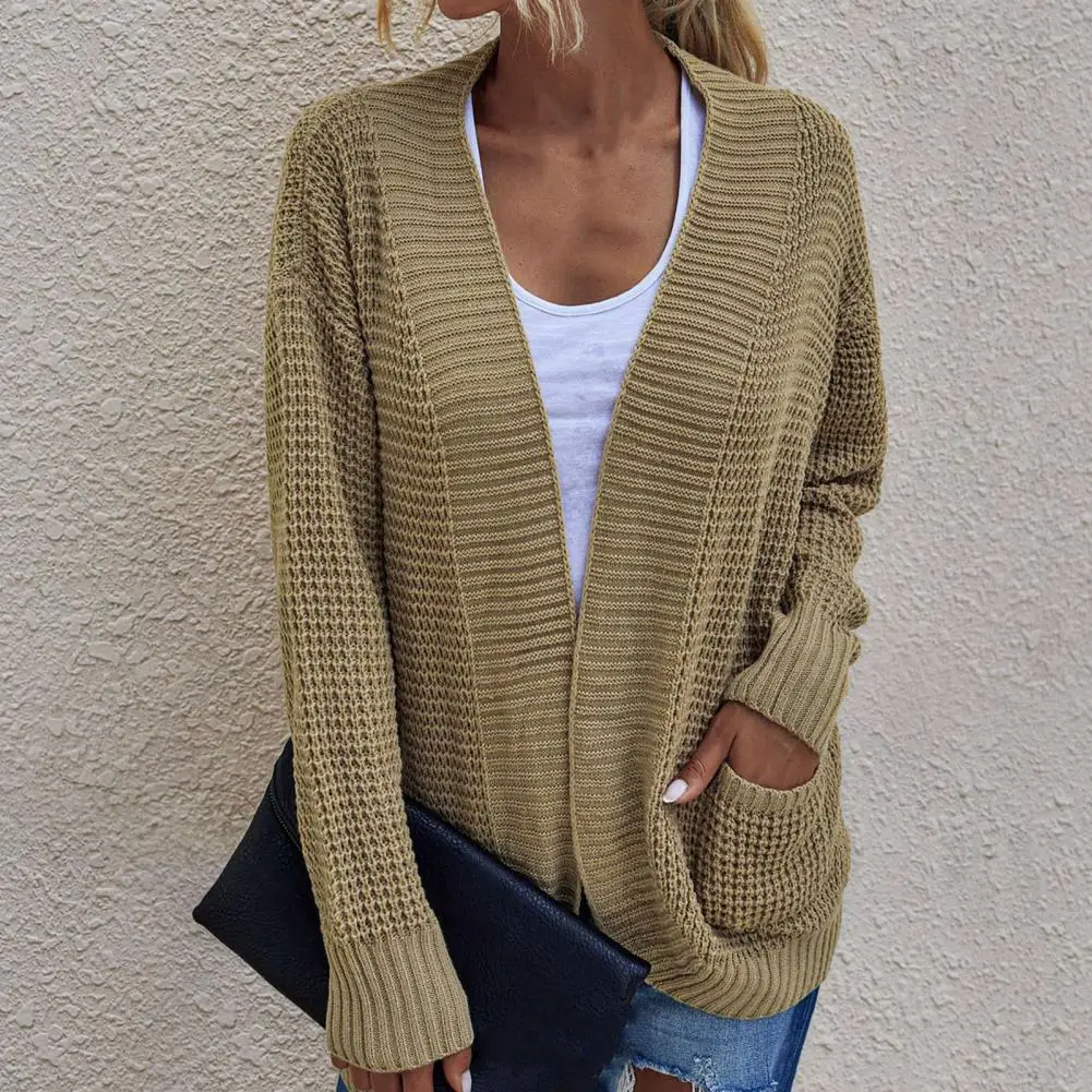 

Mid-Length Autumn Winter Long Sleeves Women Knitted Cardigan for Daily Wear
