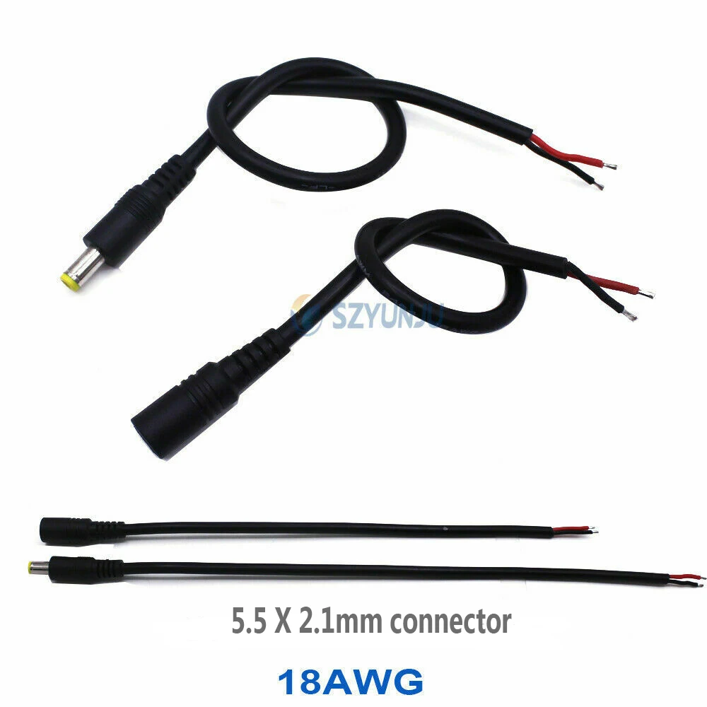 18AWG 0 75 мм 5050x5054 гнездовой/Штекерный кабель питания постоянного тока 30 см 50 для