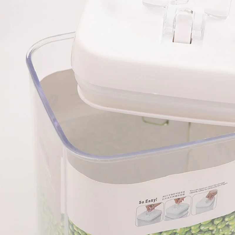 

Transparent Storage Container Plastic Food Sealed Can Buckle Grains Beans Jar Spaghetti Noodles Bottle Home Kitchen Organization