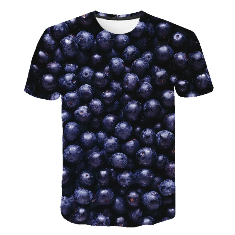 

2021 new men's and women's 3D fruit and lemon print T-shirt casual fashion fun T-shirt