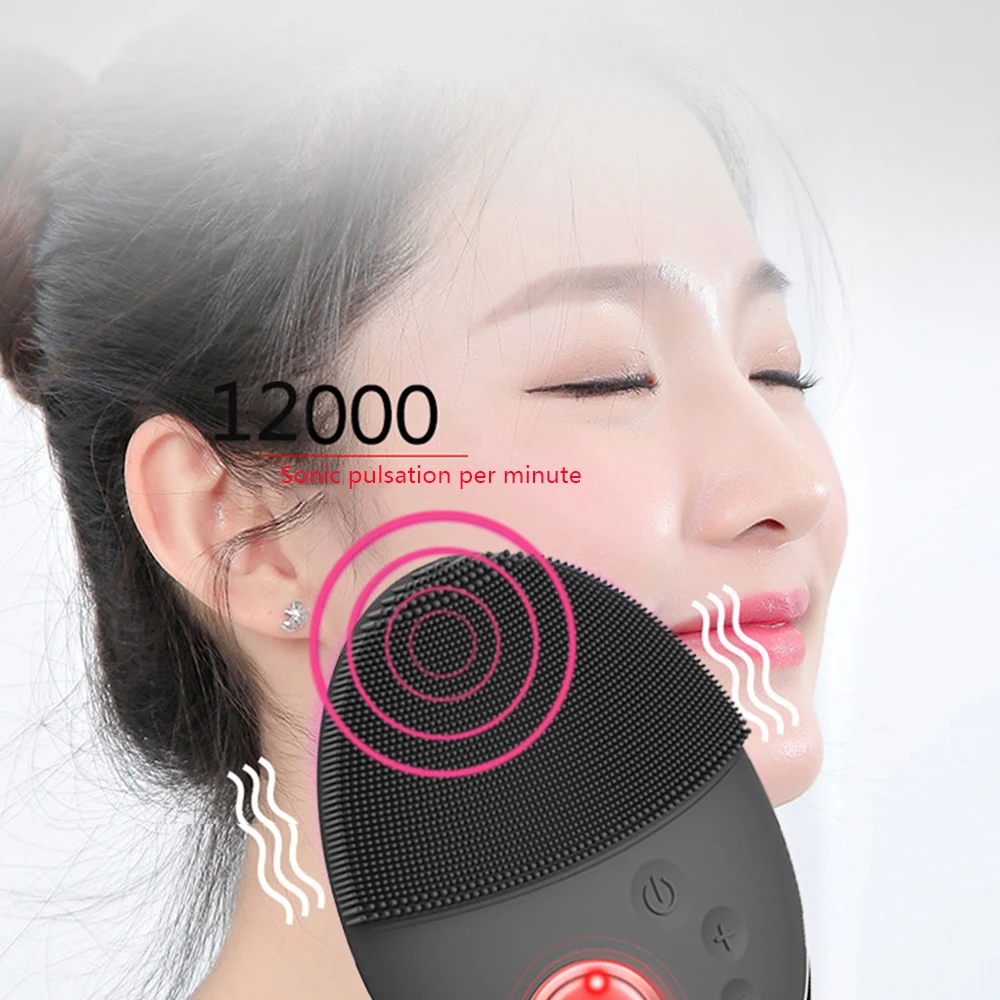 Беспроводная зарядка очищающее средство для кожи Вибрация Очищающая щетка лица