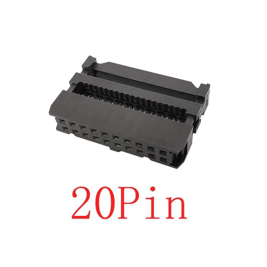 

10/20Pcs FC-20P 2x10Pin Dual Row Pitch 2.54mm IDC Socket Connector Female Header 20 Pin Cable Socket