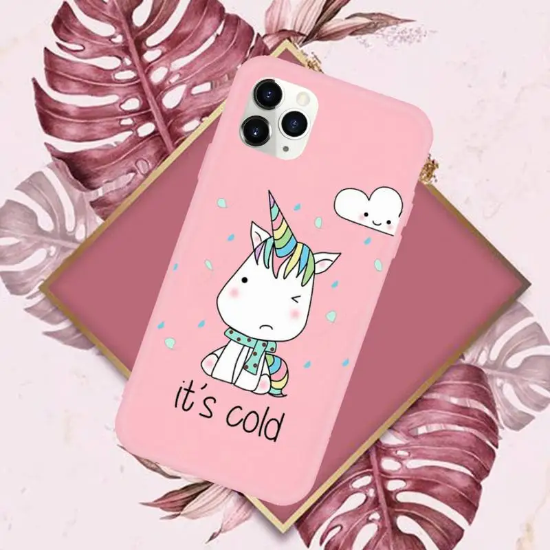 

unicorn Cute rainbow cartoon Phone Case Candy Color for iPhone 6 7 8 11 12 s mini pro X XS XR MAX Plus