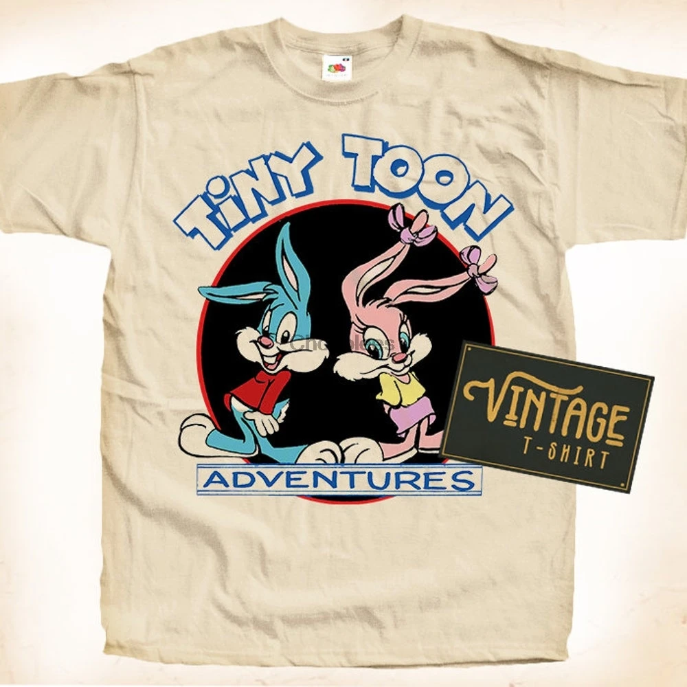Винтажная футболка с изображением крошечных мультяшных приключений V3