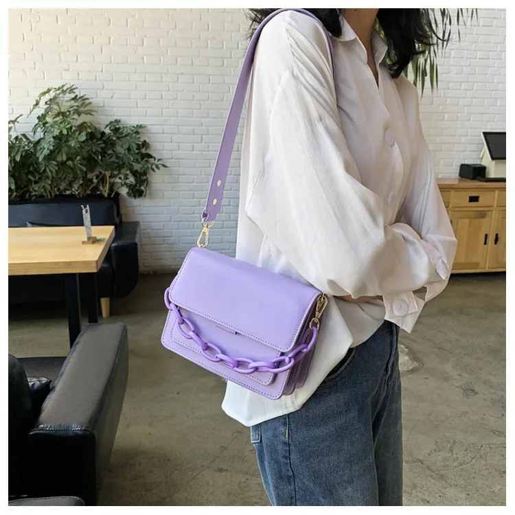 Летняя маленькая сумка новинка 2020 красная модная через плечо chao wang на цепочке