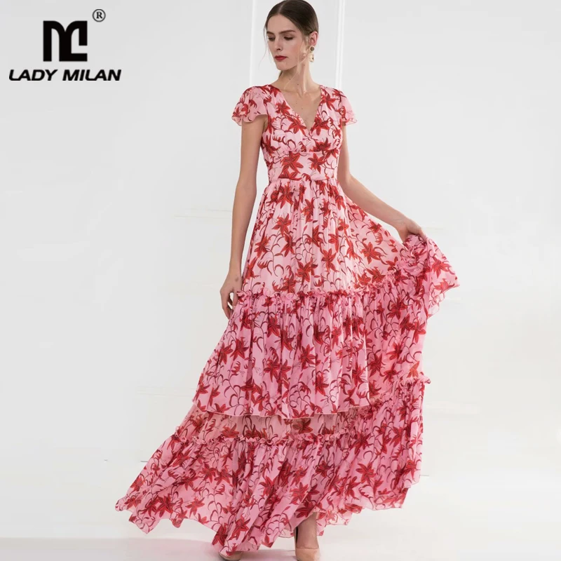 Женское модельное платье Элегантное Длинное Платье с v образным вырезом